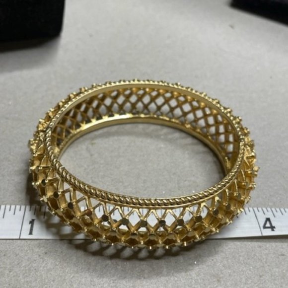 Marcel Boucher Gilded Gold Trellis Bracelet 1950's in Perfect Condition - Picture 9 of 14